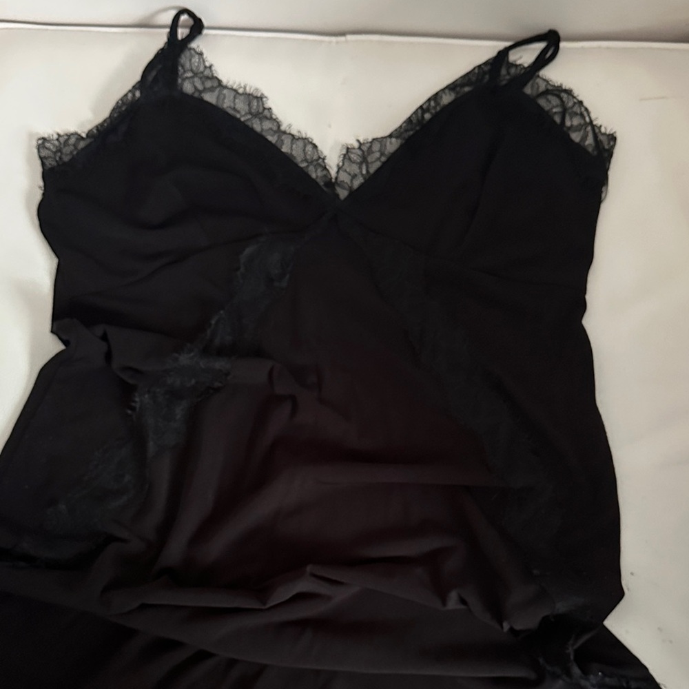 MNG Elegant Black Lace Slip Dress